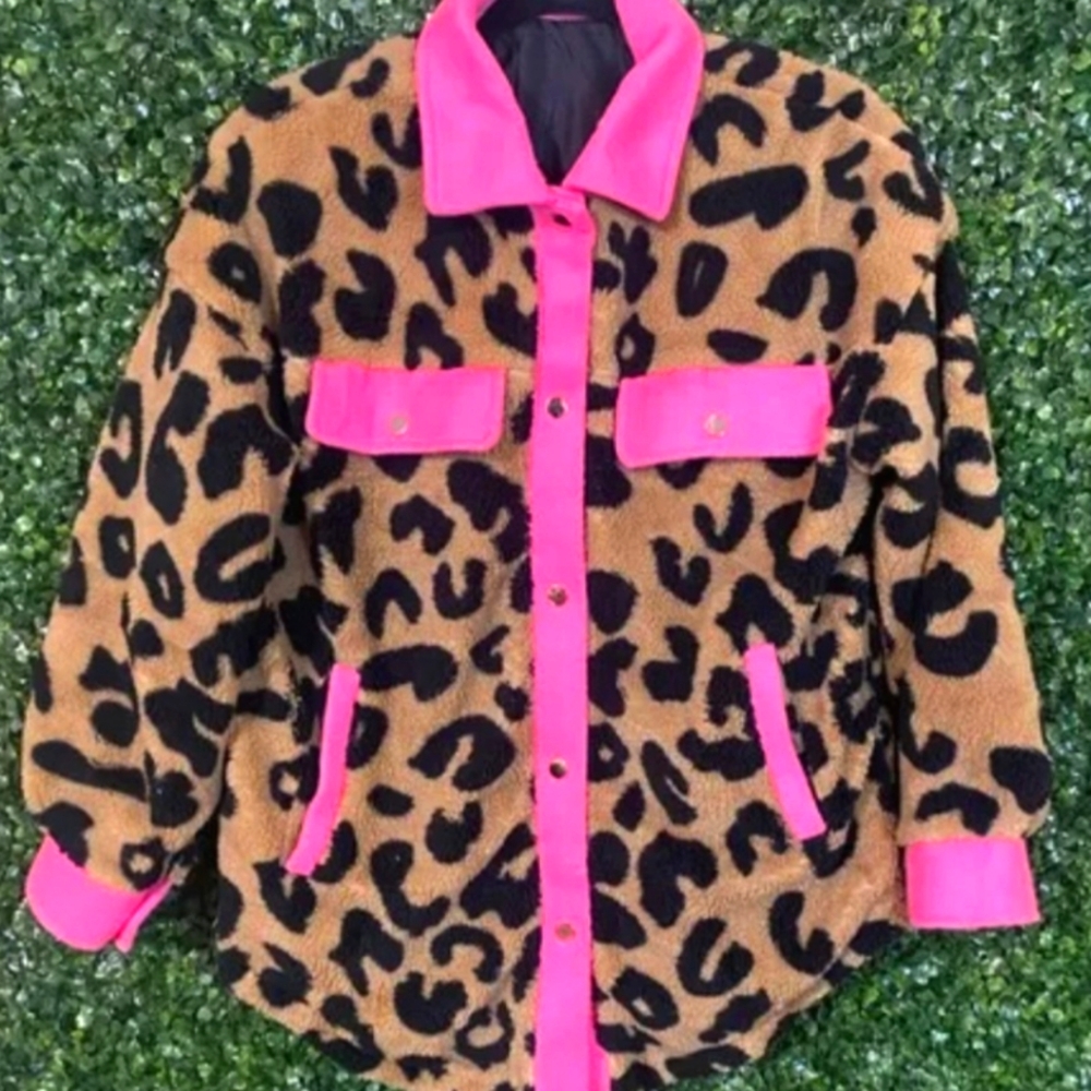 Leopard Print Jacket with Pink Accents